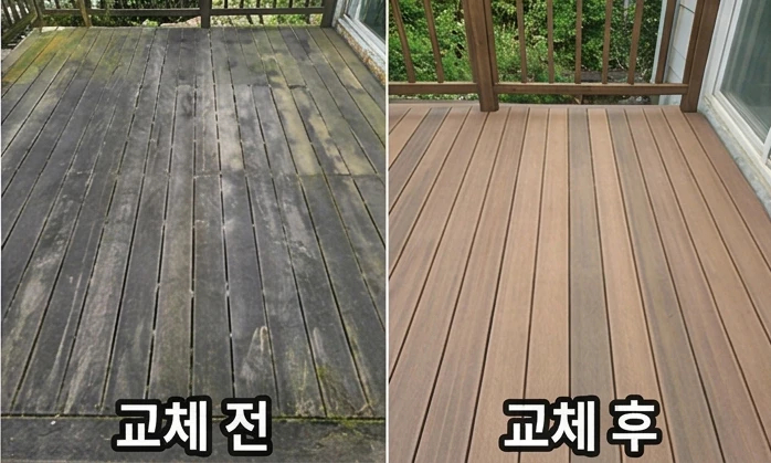 단독주택 데크 전체 교체 시공 완료 현장 — 수도권 메종픽스